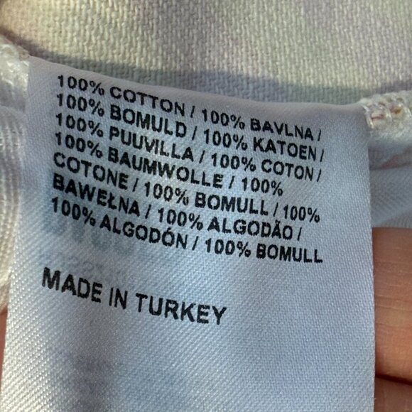 The Ragged Priest Dad Jeans in Wave Print Denim Yellow Pink 28 - Picture 15 of 16